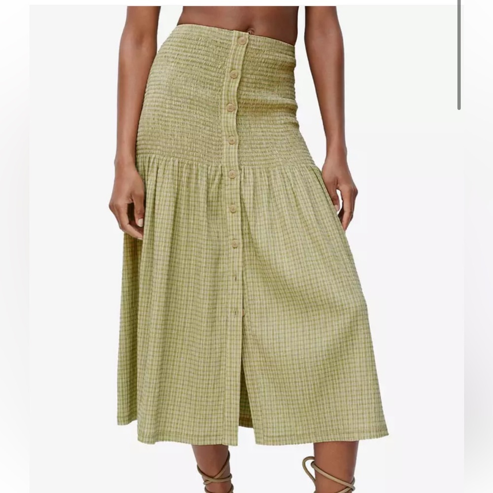 Mango Gingham Print Skirt